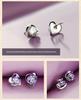 Purple Heart Diamond Stud Earrings – 925 Silver Needle, Fashion Sweet Style for Females and Students