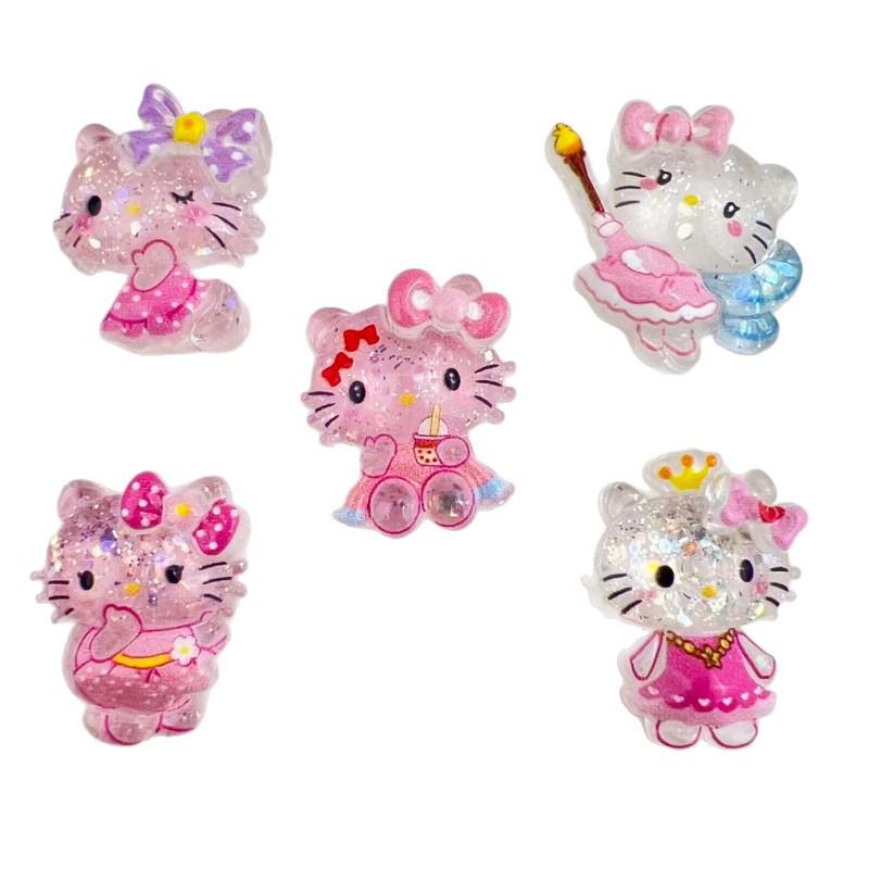 Faceted Glitter Kiki Cat Resin Accessories: DIY Hair Clips, Headwear Ornaments, Phone Case Decorations, Stickers