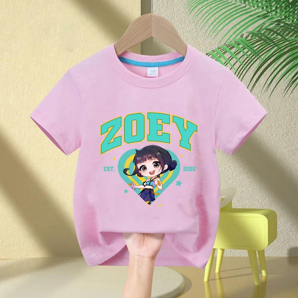 Soft Cotton T-Shirt for Girls, 2026 Movie Design,Children's Clothing,Gifts for K-Pop Demon Hunters Fans, Fashionable Casual Tops