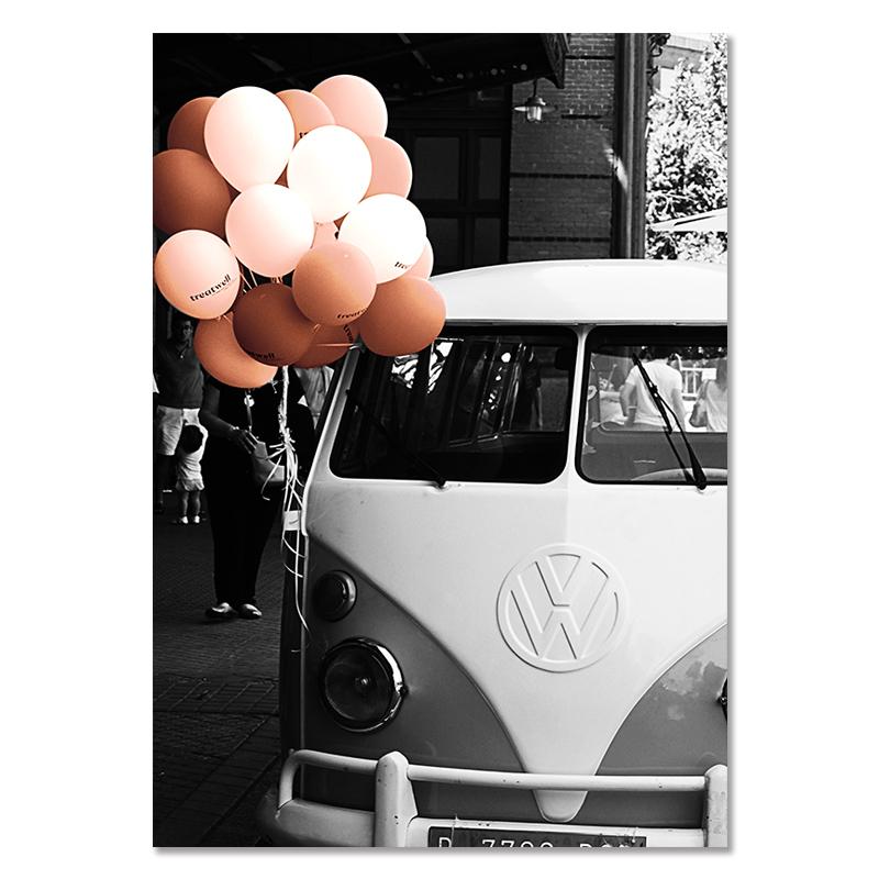 Modern Fashion Eiffel Tower Canvas Painting Landscape Ferris Wheel Balloon Wall Art Posters Tram Road Pictures Living Room Decor