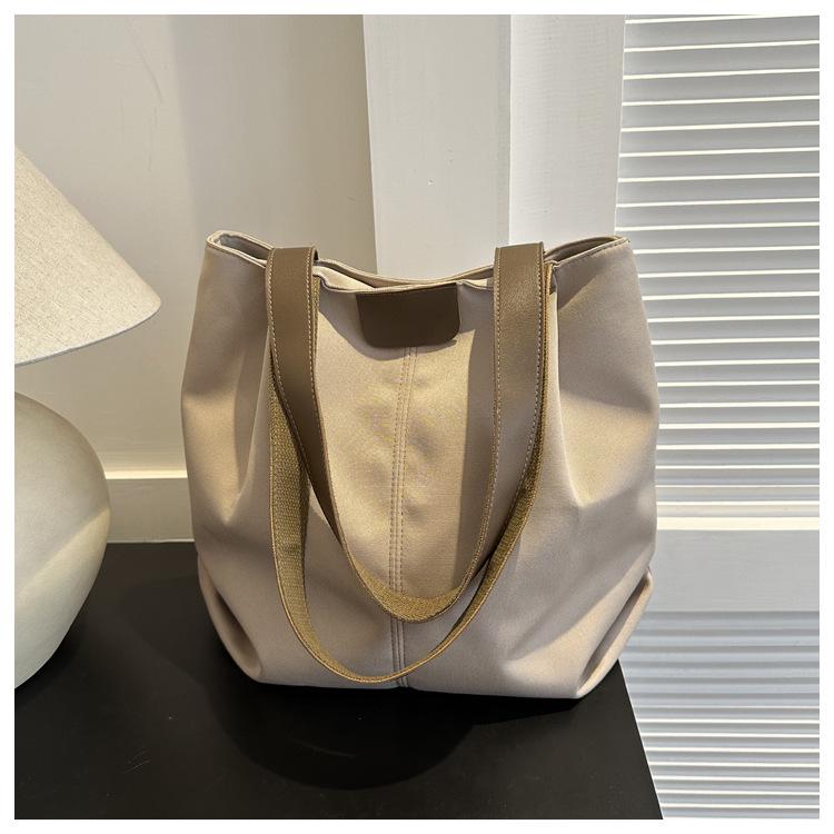 

Жіноча велика містка полотняна сумка-тоут - Стильна, універсальна сумка через плече для студенток хакі