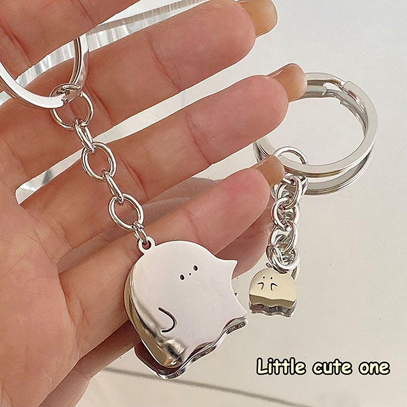 Mode Cartoon Geist Paar Schlüsselanhänger Anhänger Niedlicher Kleiner Geist Schlüsselring Tasche Schmuck Zubehör Für Liebhaber Beste Freunde Geschenke