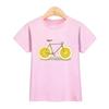 Children 2026 New Summer Tshirt Fruit Bicycle Funny Shirt Boys Girls Cartoon Tops Short Sleeve Tees