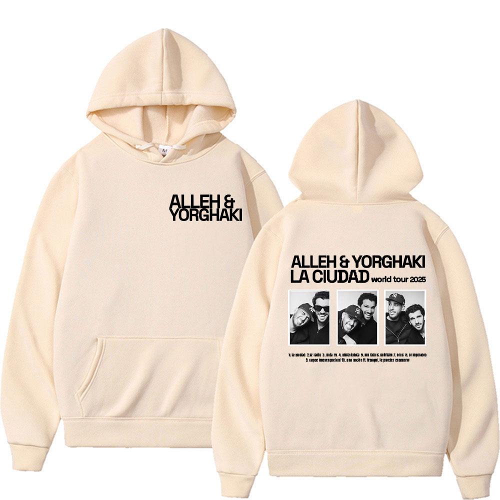 Alleh & Yorghaki La Ciudad Worid Tour 2025 Merch Hoodies Men's Clothing Long Sleeve Hip Hop Hoodie Vintage Sweatshirt Streetwear