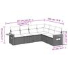 6 Piece Grey Garden Sofa Set with Cushions Poly Rattan