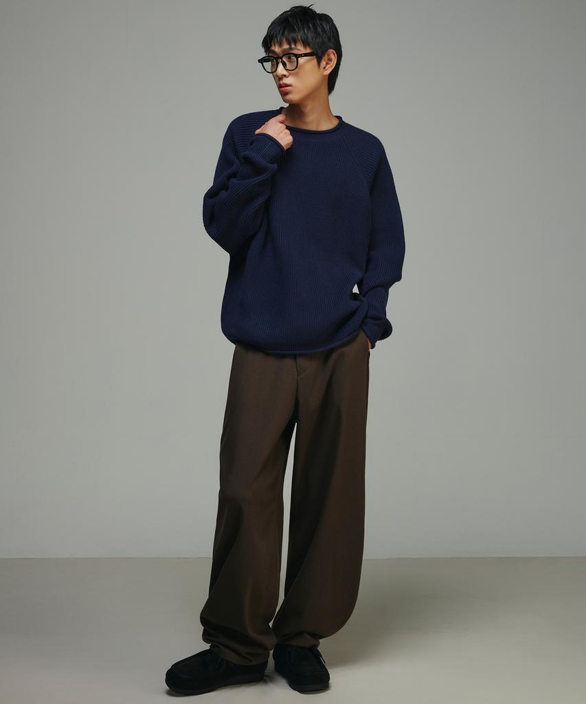 SIGNATURE Brushed Semi-Balloon Fit Slacks [Brown]