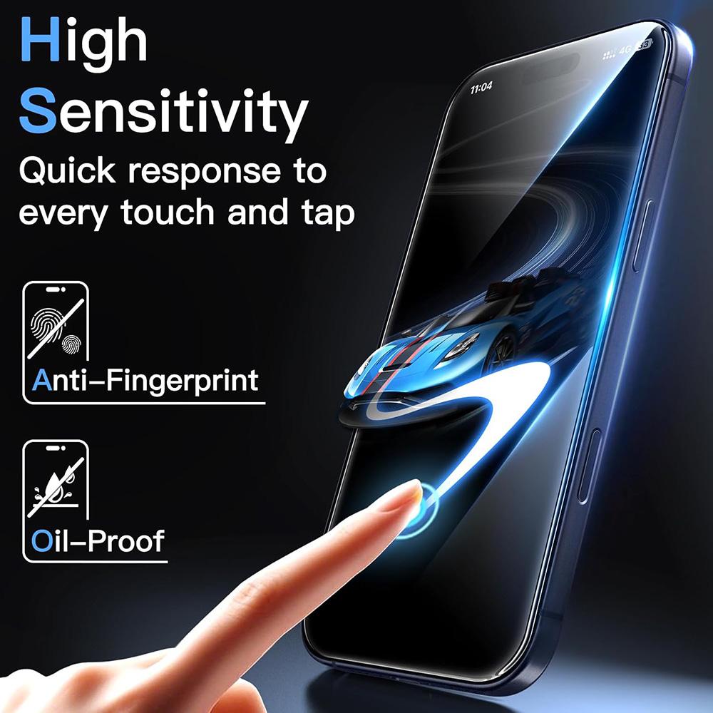 3Pcs Tempered Glass For iPhone 18 17 16 15 14 13 12 11 Pro Max Plus XR Oleophobic Coating Screen Protector Protective Glass Film2