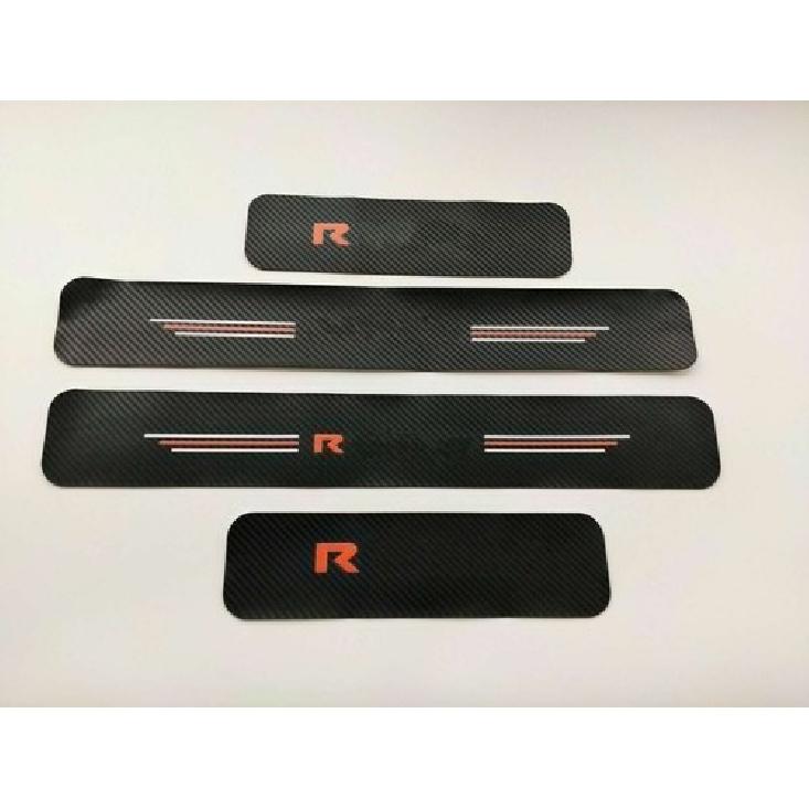 For Nissan Rogue Car Accessories Carbon Fiber Door Sill Scuff Plate Trim