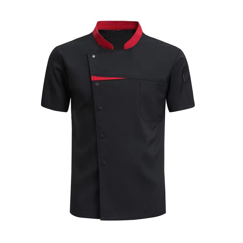 Chef Jacket Men Women Short Sleeve for Hotel Restaurant Kitchen Waiter Baking Bartender Uniforms