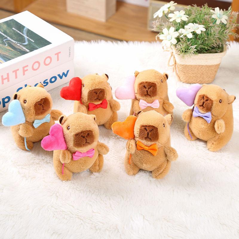 12Cm Love Balloon Capybara Plush Toy Plush Pendant Simulation Capibara Anime Fluffty Toy Stuffed Animals Soft Doll Plush Gifts