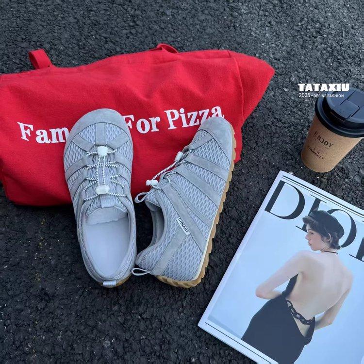 Ugly cute platform Forrest Gump shoes women's 2025 summer new fashionable breathable mesh casual sports shoes retro German training shoes