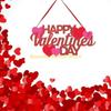 F26C Happy Valentine's Day Sign Valentine's Day Love Heart Pendant Hanging Ornament for Home Romantic Party Wall Window Door