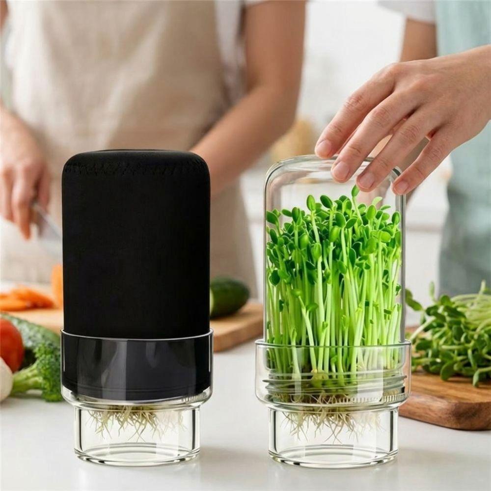 Blackout Sleeves Glass Sprout Growing Set Drain Cover Sprout Growing Container  Home Gardeners
