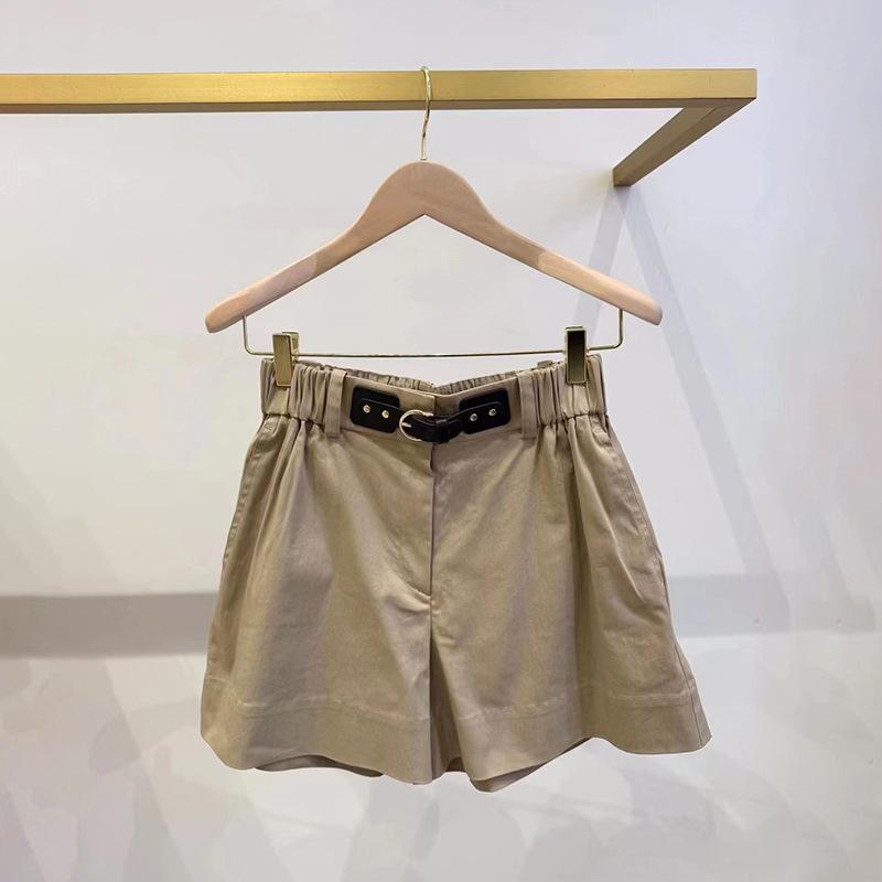 

Chic French Denim Shorts: Spring/Summer 2026, Stylish Waist Braid, Double Pocket, Slim Fit Small хаки