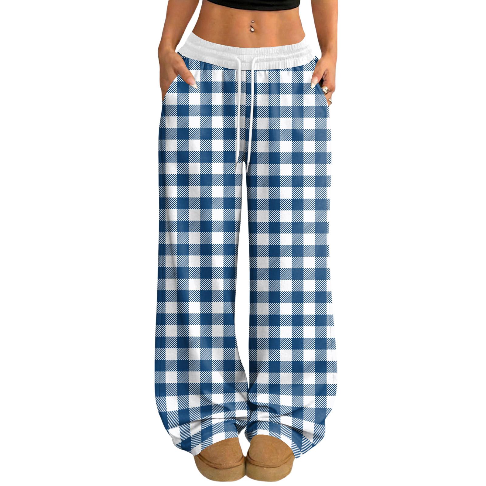

Women s Casual And Fashionable Elastic Waist Loose Wide Leg Pants XXL