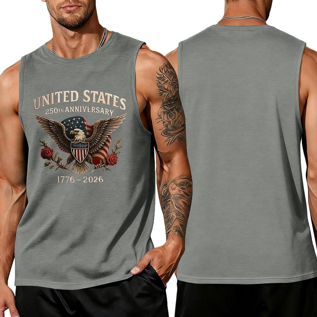 Men's loose and casual print sleeveless shirt