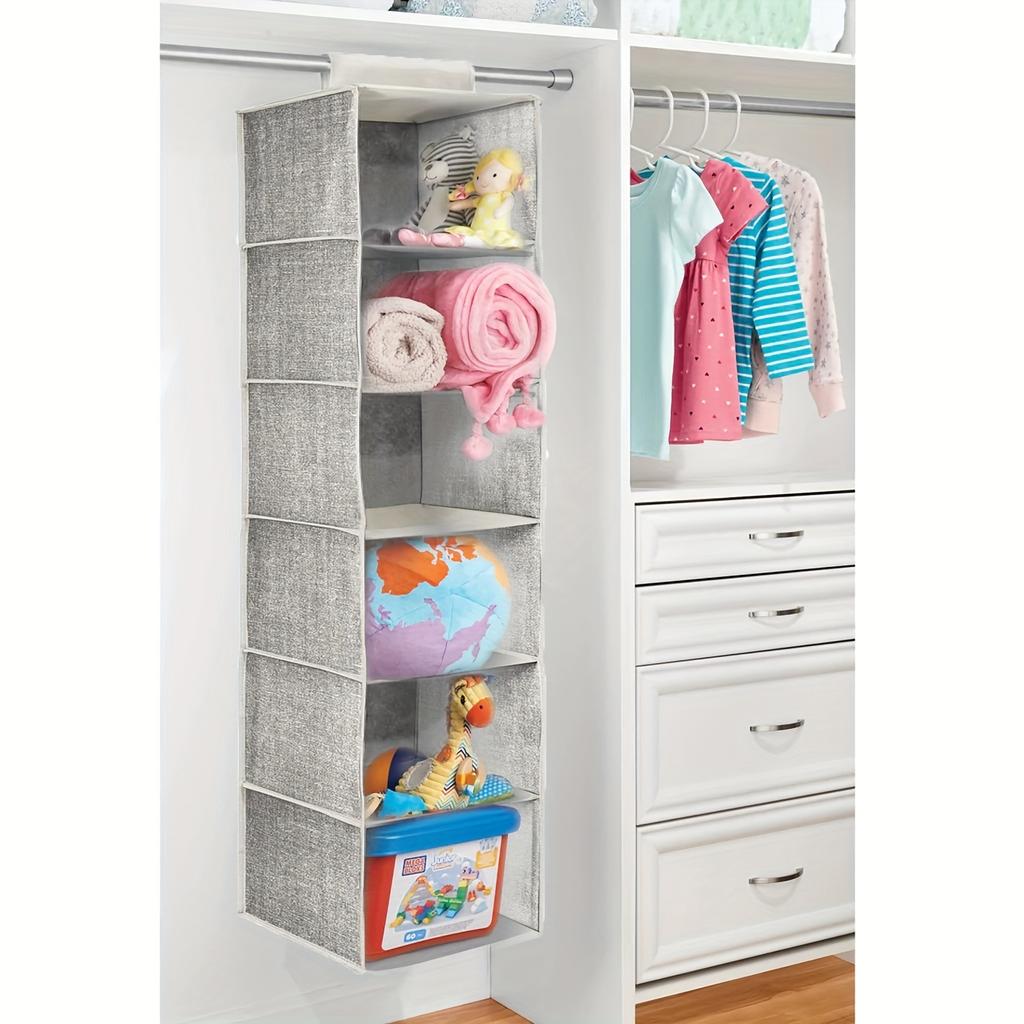 1pc Fabric Hanging Storage Rack - 6-layer Storage Bag, Non-installation Household Storage Organizer Bag, Large Capacity Hanging Organizer For Closet