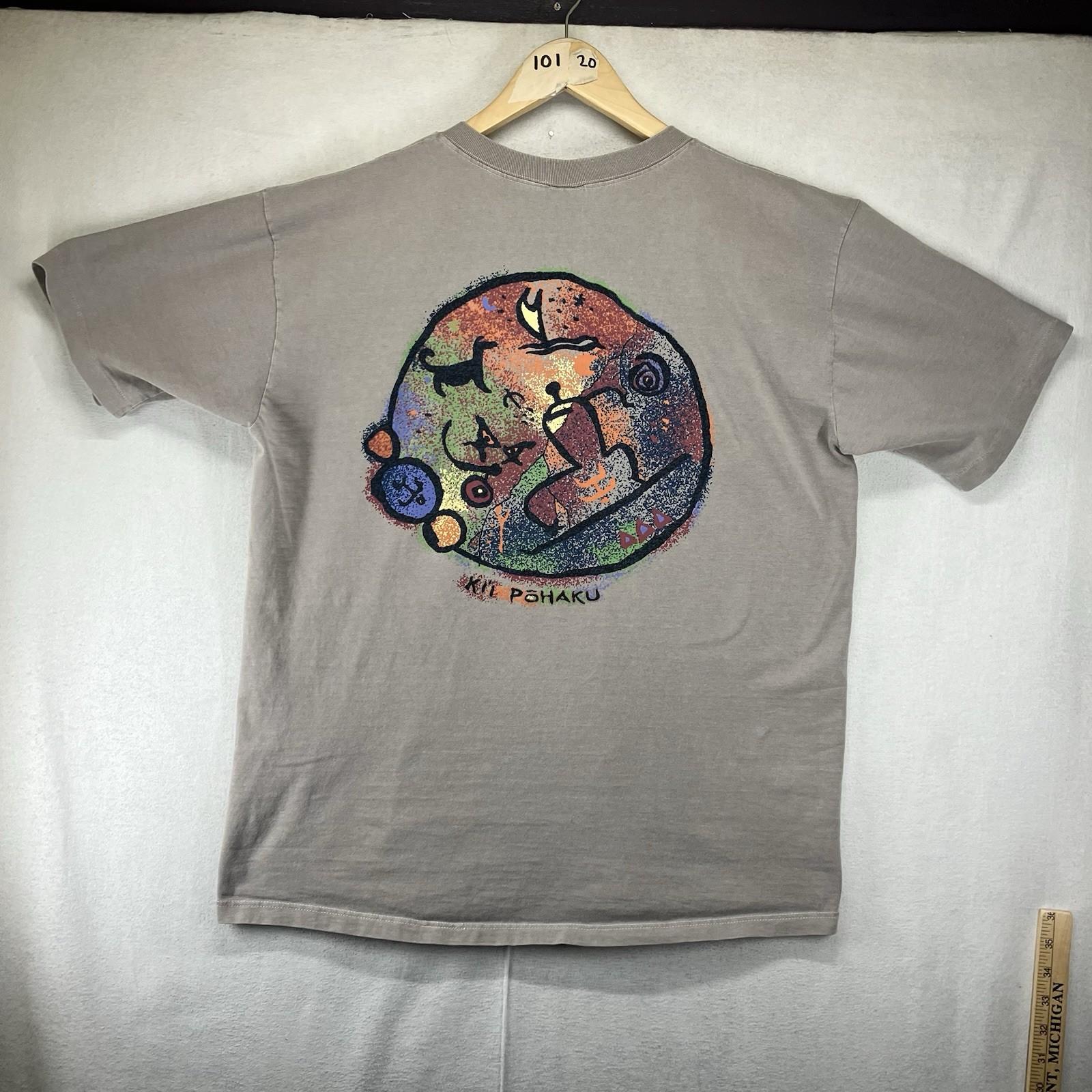 Crazy Shirt Men s T-Shirt Large Cotton Vintage Single Stitch Hawaii Kilo Pōhaku S