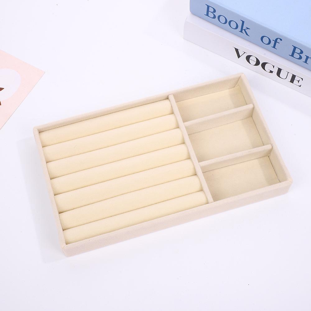 Velvet Jewelry Box – Ring and Earring Tray with Bracelet Compartment