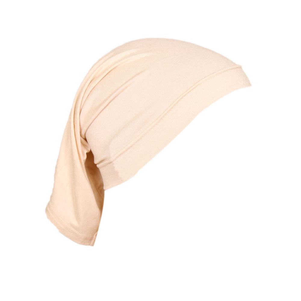 Mercerized Cotton Base Cap with High Elastic Solid Color Indian Long Scarf and Tube Cap MSL09