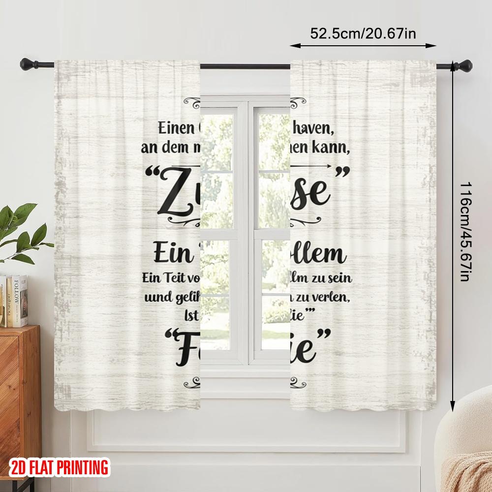 2pcs 2D Flat Printing Curtains Home Family Blessing Polyester Without Electricity All Season Party & Holiday Decor for Festive