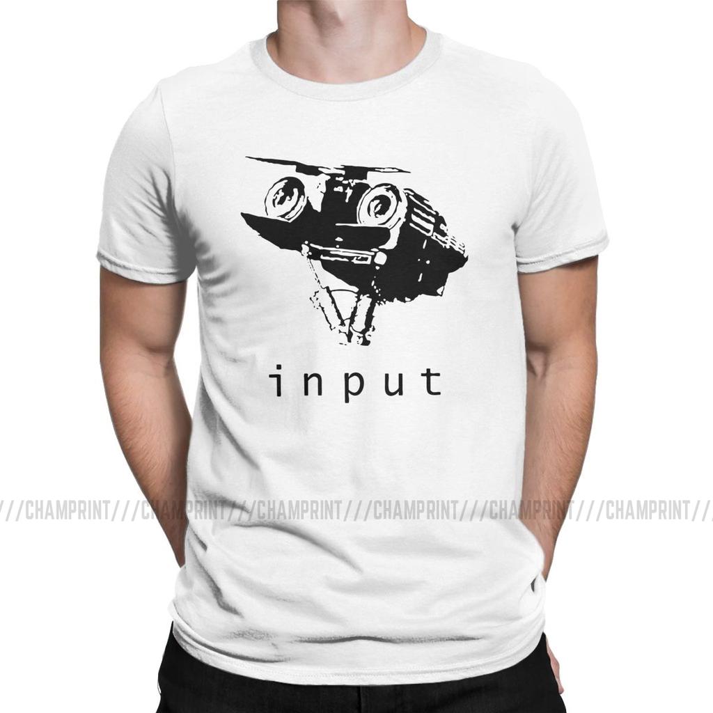 Casual Input TShirt Men Crew Neck T Shirts Short Circuit Johnny 5 80s Retro Robot Movies Short Sleeve Tee Shirt Graphic Tops