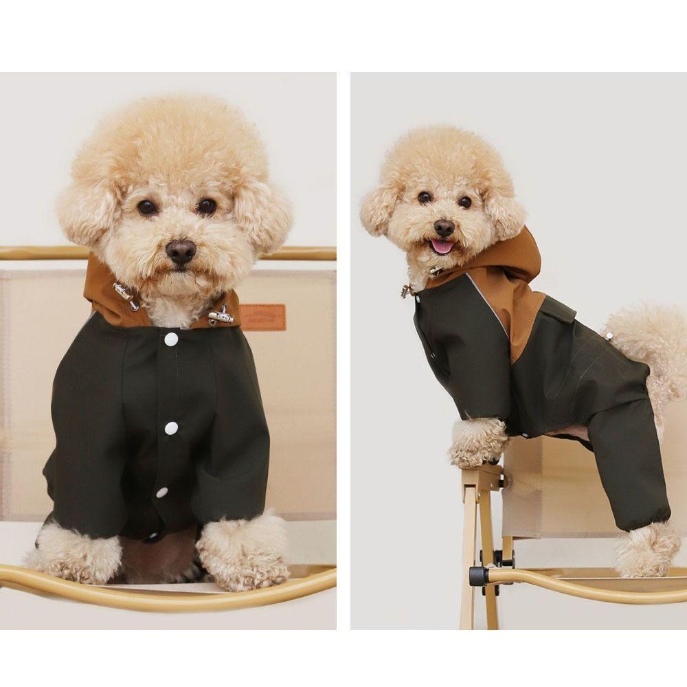 Fashion Reflective Dog Raincoat Breathable High-Visibility Pet Rain Jacket Dustproof Four Legged Assault Suit Outdoor
