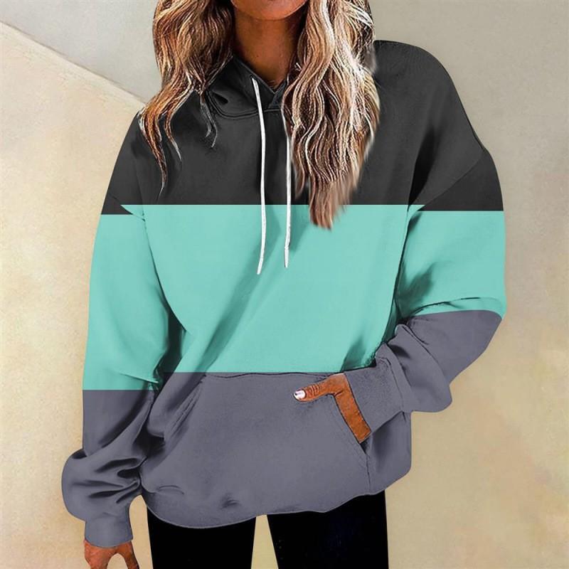 Womens Oversized Hooded Sweatshirt With 3D Print Graphic Loose Fit Long Sleeve Casual Top In Vintage Tie-Dye Style