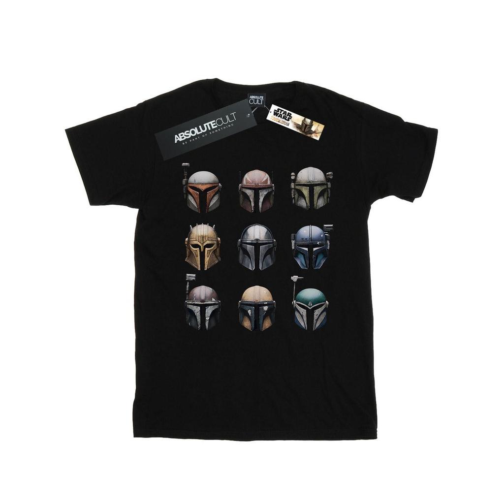 Star Wars Womens/Ladies The Mandalorian Helmet Display Cotton Boyfriend T-Shirt