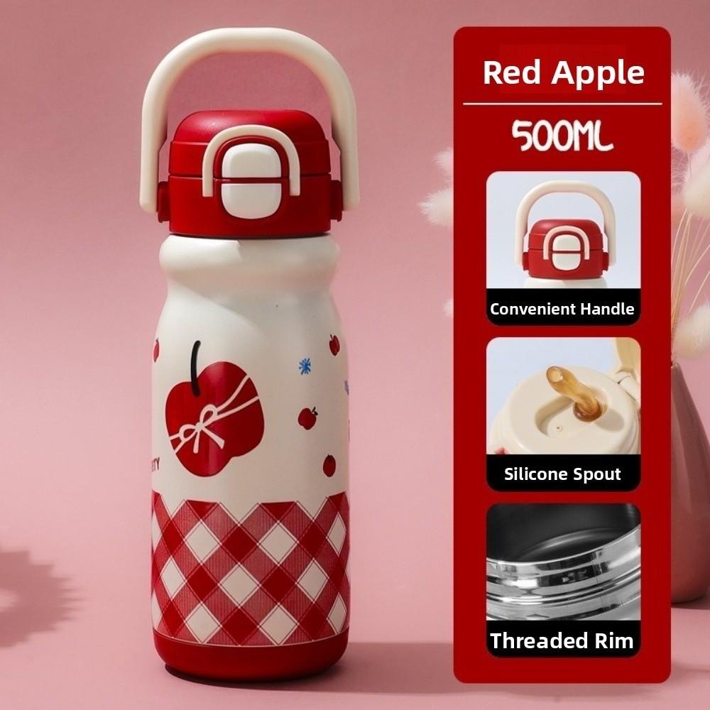 500ml Insulated Cup Large Capacity Thermos Water Bottle Cartoon Vacuum-insulated Bottle  Daily Use