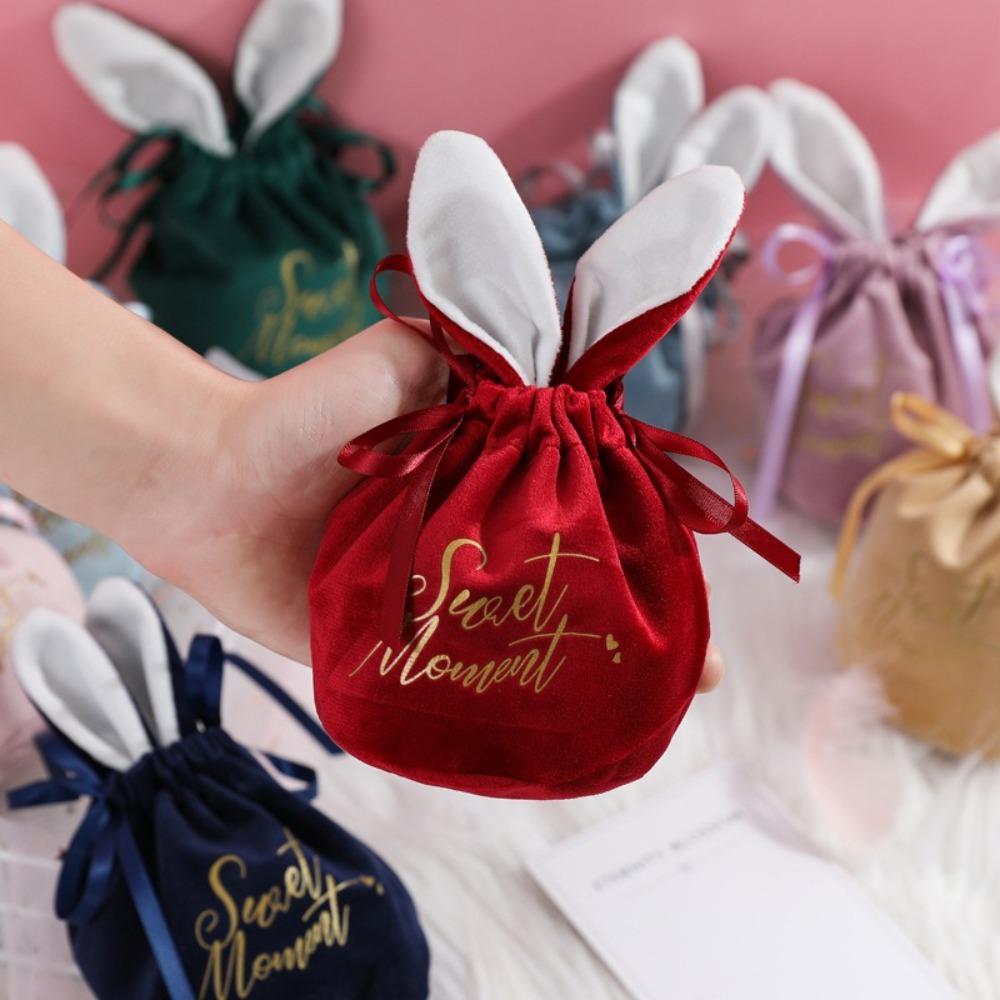 Bunny Ears Wedding Candy Bags Easter Rabbit Gift Packing Bags New Jewelry Organizer Birthday Party
