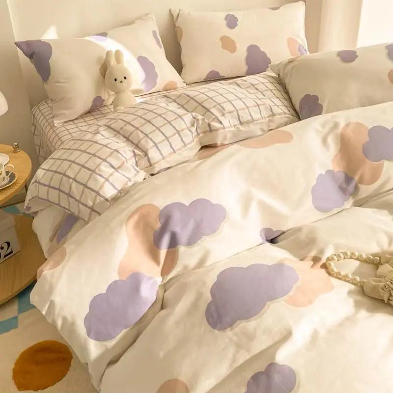 Floral Bed Duvet Covers Pastoral Four Seasons Polyester Quilt Cover King Queen Size Bedroom Bedding Luxury Home Textile Cozy