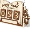 Book Read Tracker Wooden Annual Read Tracker Display Tracks Books Text Sturdy Book Shelf Decoration Gift For Book Lovers Readers