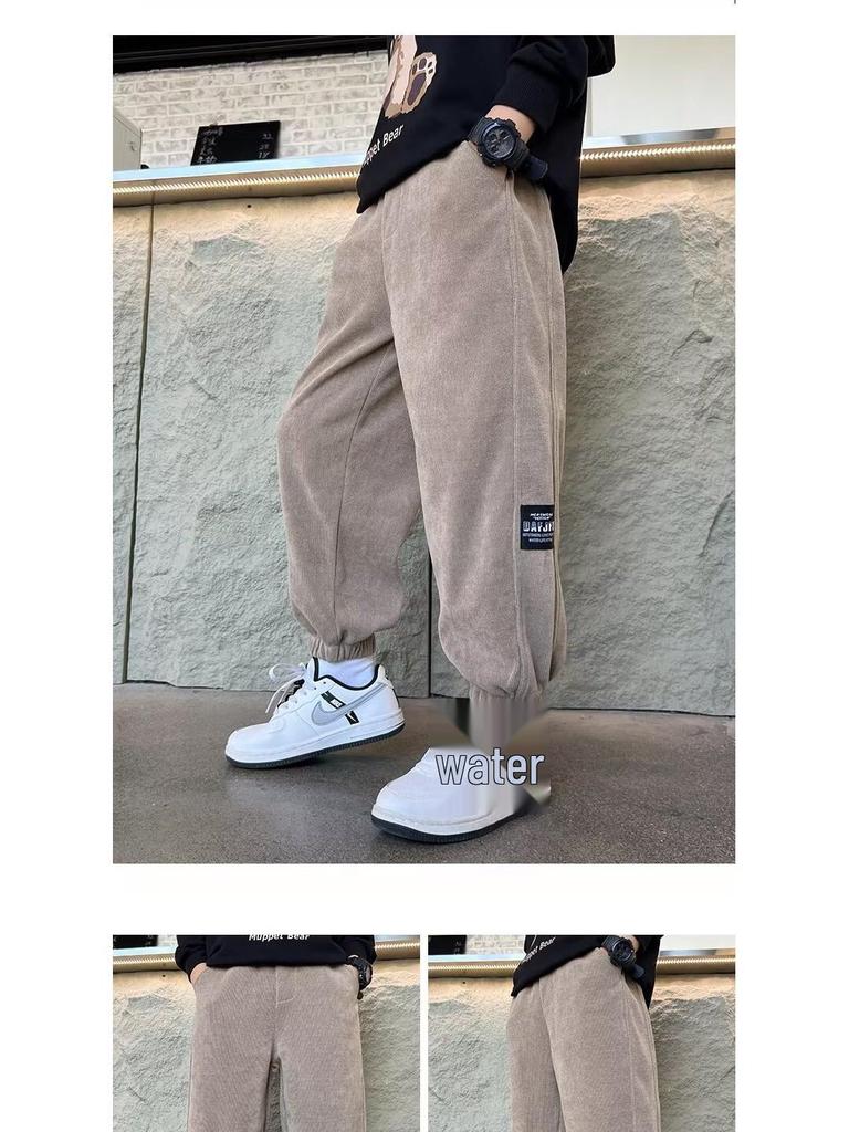 Boys' Fleece-Lined Casual Pants for Autumn/Winter 2025 - Sports Style