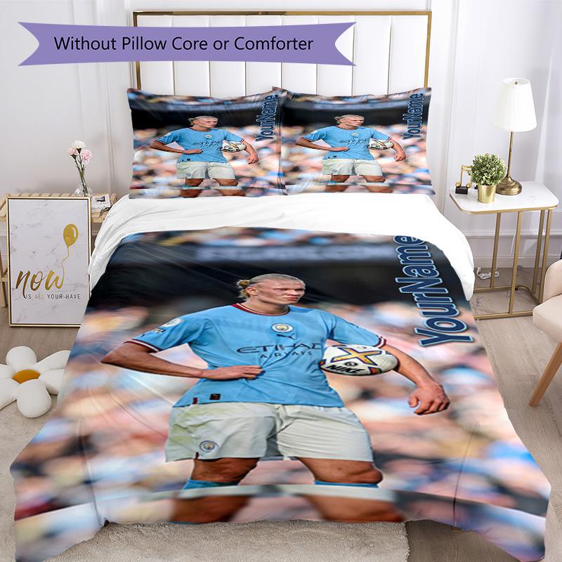 Haaland 23 Customize your name Bedding Set Breathable Duvet Cover with Pillowcases Home Decoration Birthday Gift