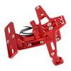 Motorcycle License Plate Bracket  ,   Aluminum Red Rr License Plate Mount Holder with LED Light