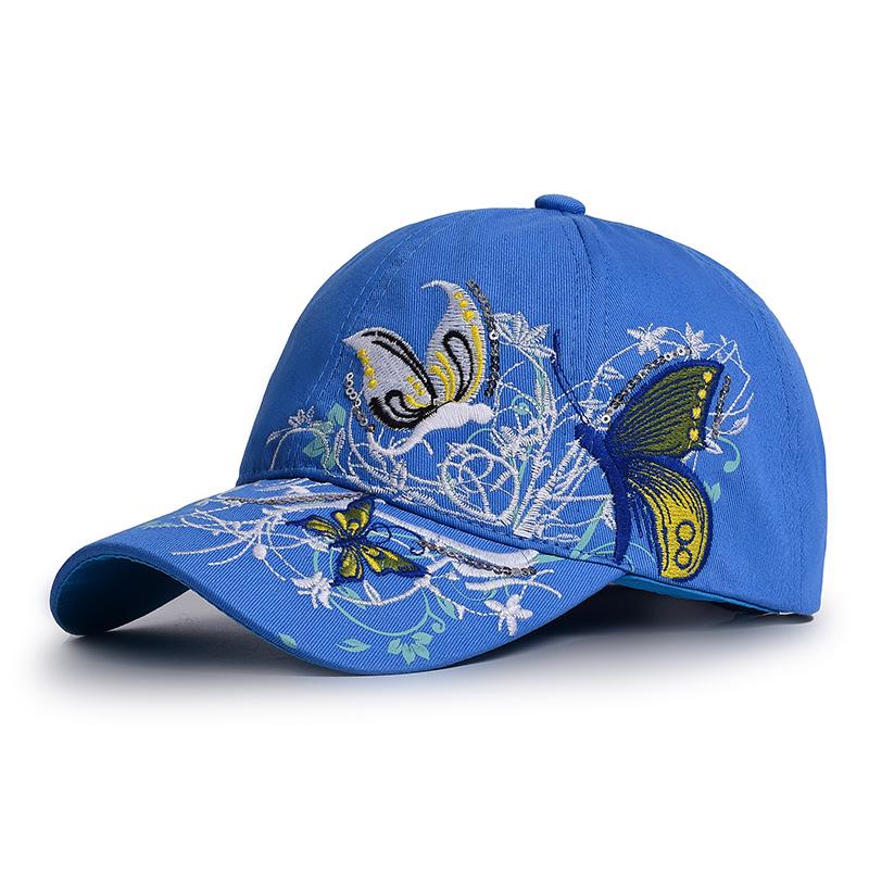 Baseball Cap Women Embroidered Flower Baseball Hat Spring Summer Hats For Women Cotton Snapback Vintage Ethnic Style Sun Visor