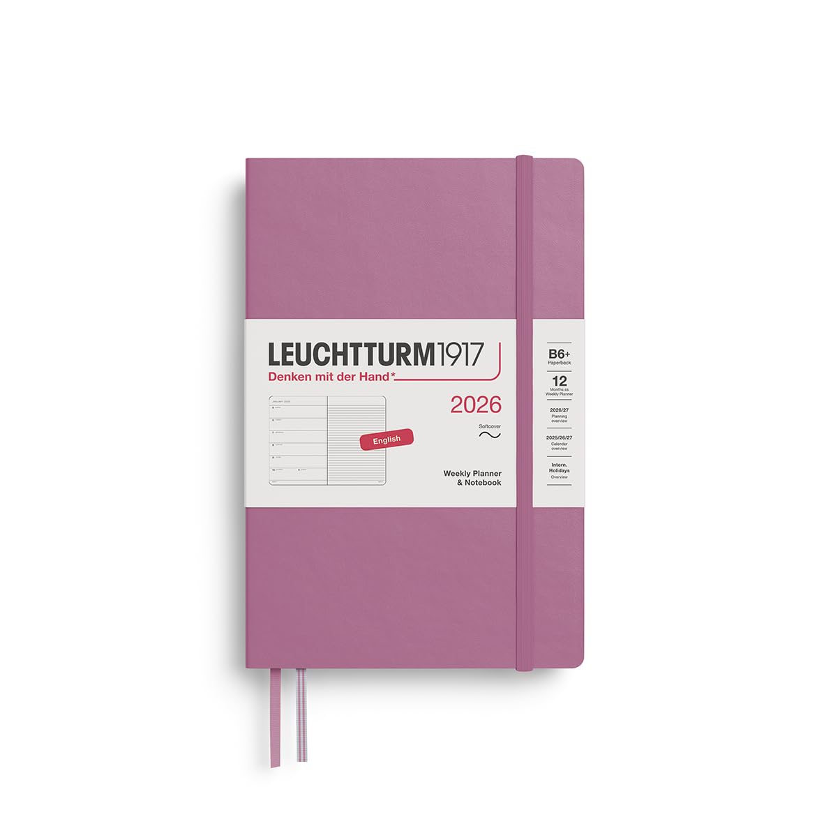 

Leuchtturm 2026 January Dusty Official Import Planner, Start, B6, Weekly, Soft, Rose, 372685,