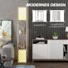 Floor Lamp In Modern Design, 2 Shelves, Pull Chain Switch, 26 Cm X 26 Cm X 156 Cm, Black + White