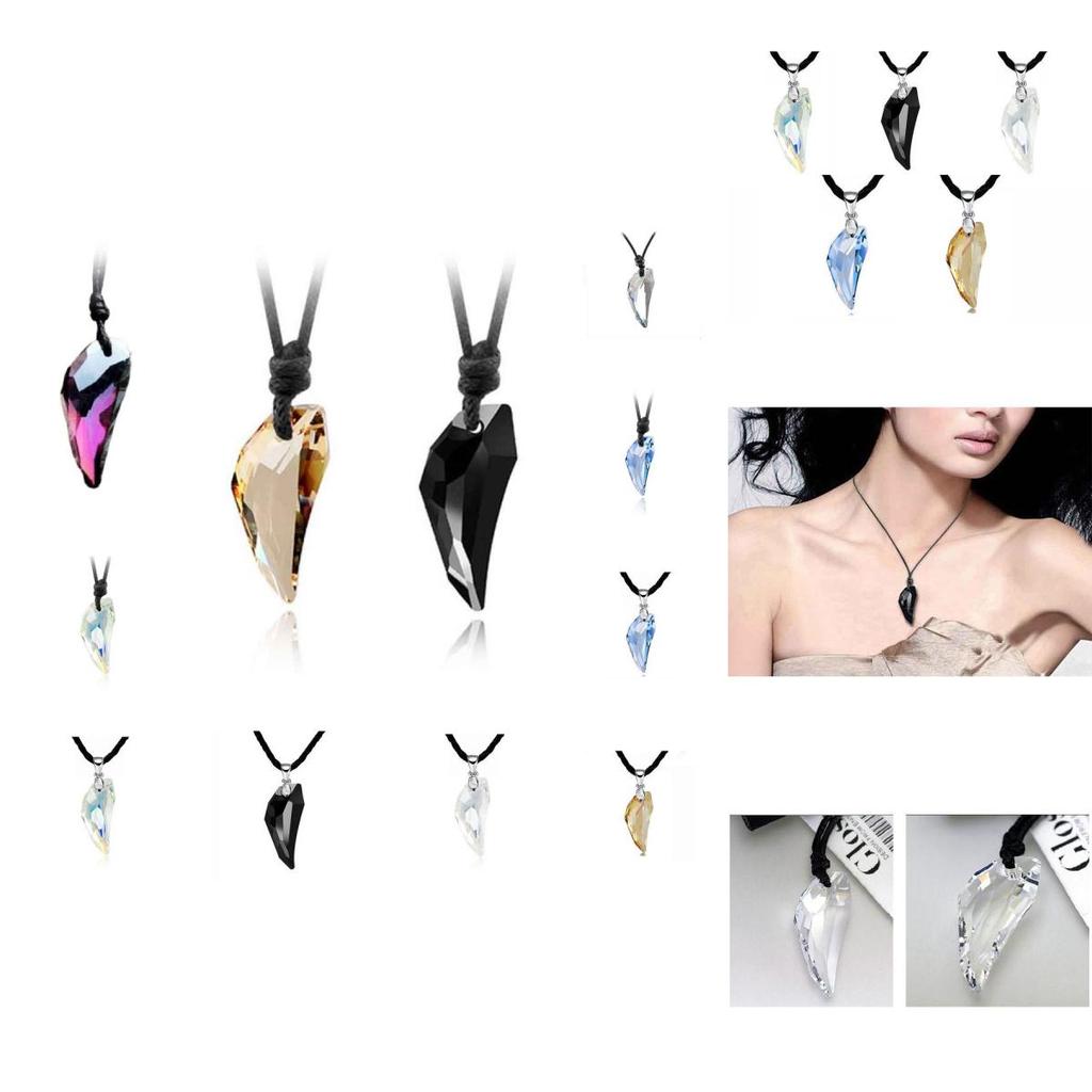 Trendy Unisex Crystal Necklace For Couples Classic Waterdrop Charm Design