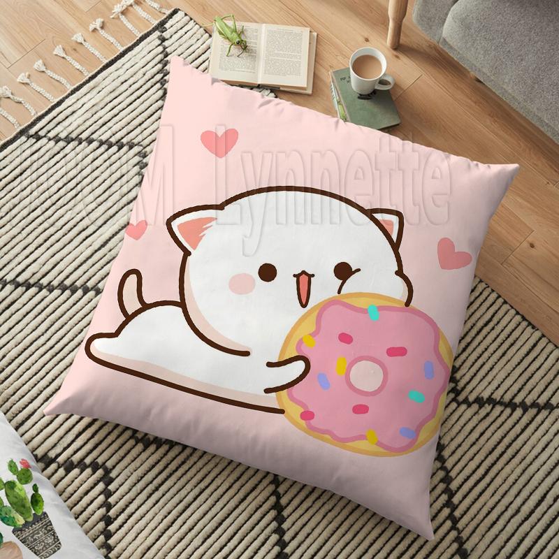 Mléko a mocha páry Panda Bear Bubu Dudu Povlak na polštář Hodový polštář Domácí Dekorativní čtvercový tisk Polštář Polštář na pohovku 45CM