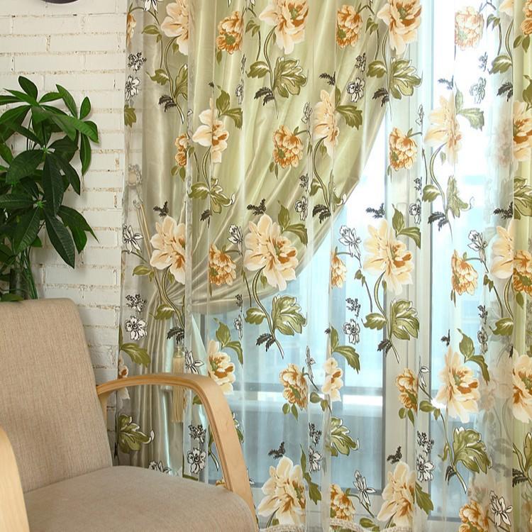 High end printed window screen, bedroom living room curtains, gauze window screen 1* 2m high rod