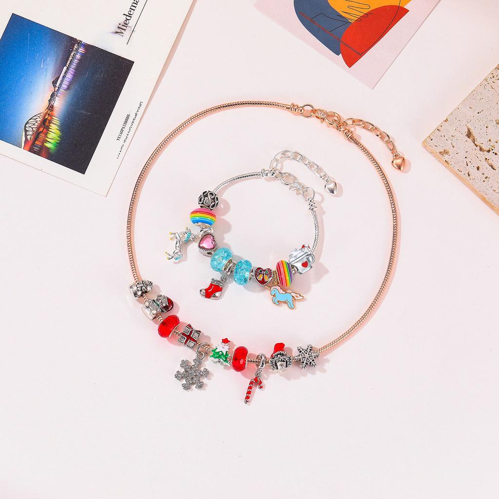 Hand Decorated Christmas Countdown Calendar Gift Box Set   Beaded Bracelet   Bracelet Gift Wholesale 2pcs Bracelets