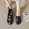 Fashion Women Pumps High Quality Black Genuine Leather Office High Heel Shoes Lady Fashion Round Toe Spring Autumn Casual Single Shoes