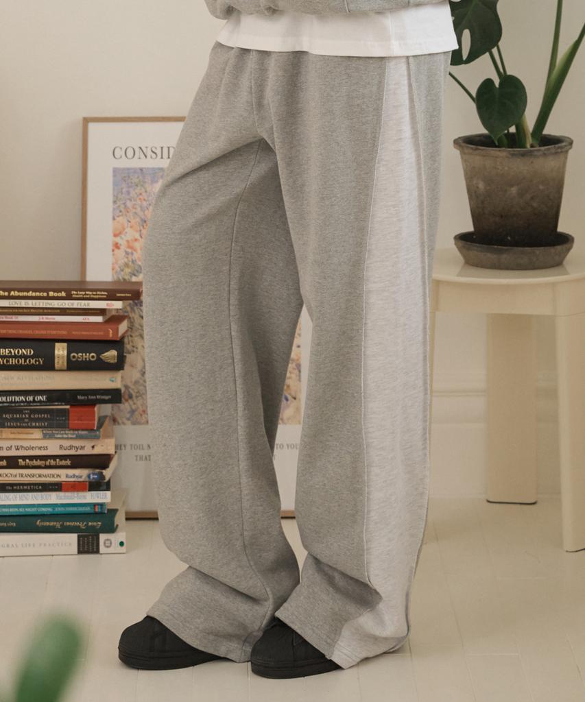 LOSSYROW Wide-Colored Track Pants Gray