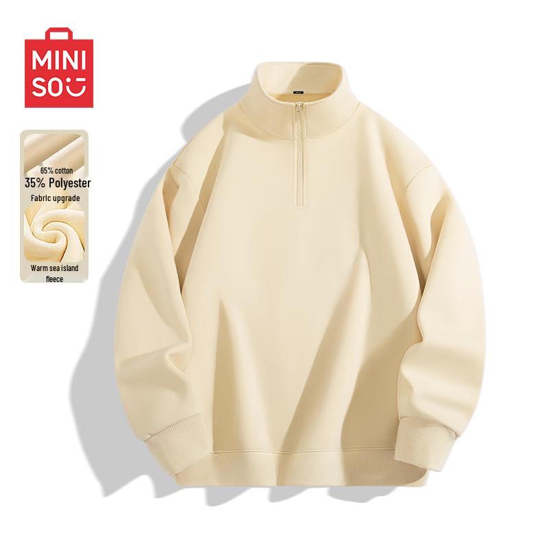 

MINISO Мужской флисовый пуловер с полумолнией XL