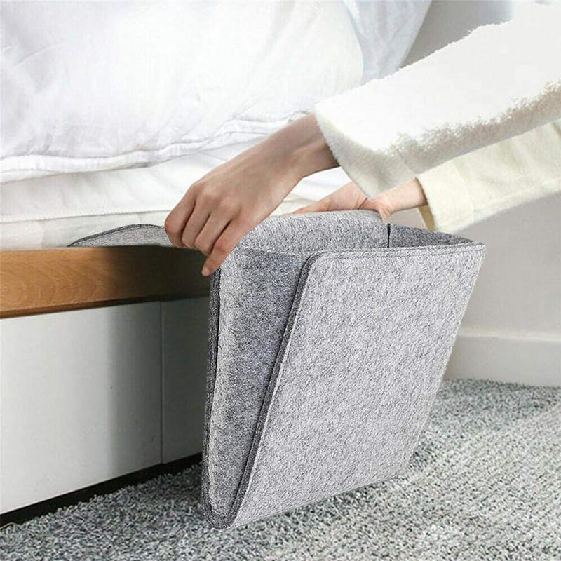 Bolsa Organizadora de Almacenamiento para Mesita de Noche de Fieltro Porta Teléfono, Libro, Revistas Bolsillos Bolsa de Almacenamiento Colgante Caja de Pañuelos para Bebé Bolsa de Bolsillo Lateral para Sofá