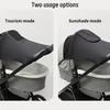 Black Elastic Mesh Stroller Sun Canopy Protection  Sun Shade Adjustable Stretchable Design Lightweight Portable Baby Carriages