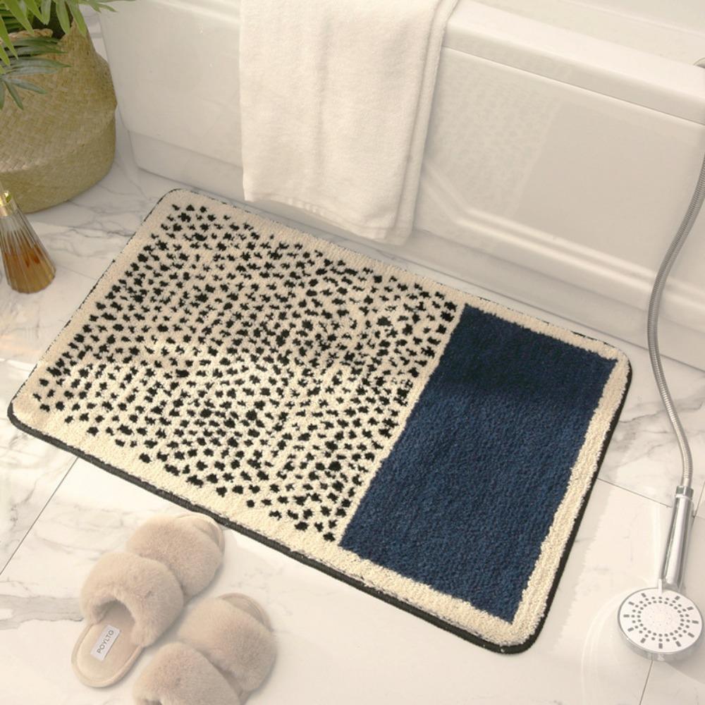 Print Sponge Bathroom Cashmere Thickening Mat Bath Non-slip Carpets In Wash Basin Bathtub  Floor Rug Shower Room Doormat Memory Foam 3D Pad