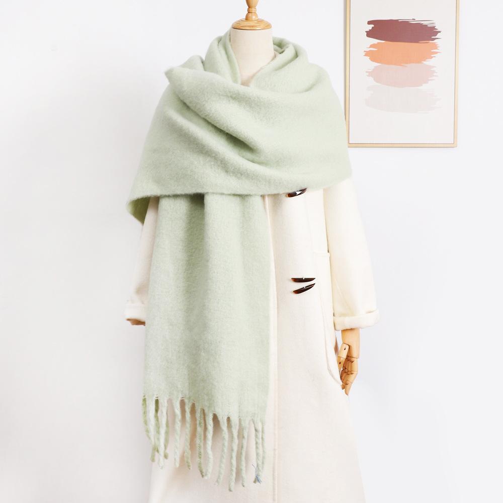 

Зимний женский новый шарф Haima из искусственного кашемира, универсальная одежда премиум-класса, однотонная пара, кондиционер, шаль для женщин 40*210cm